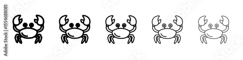 Crabs icon flat simple outline logo