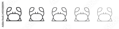 Crab icon flat simple outline logo