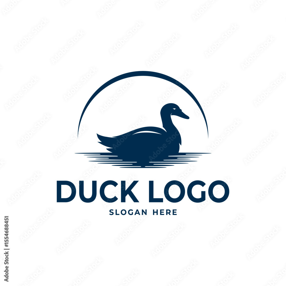 Fototapeta premium duck swimming logo design