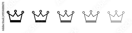 Crown icon flat simple outline logo