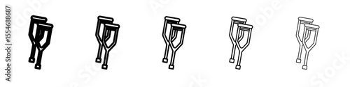 crutches icon flat simple outline logo