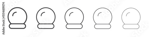 Crystal ball icon flat simple outline logo