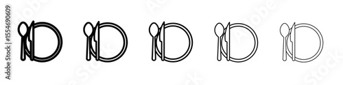 Cutlery icon flat simple outline logo