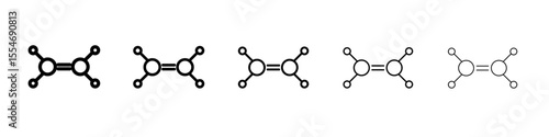 Cyclobutane molecular formula icon flat simple outline logo