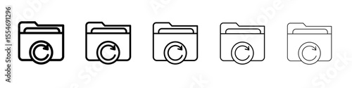Data backup icon flat simple outline logo