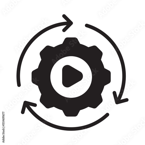 Automated system Vector Icon which can easily modify or edit