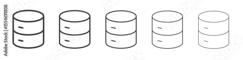 Database icon flat simple outline logo