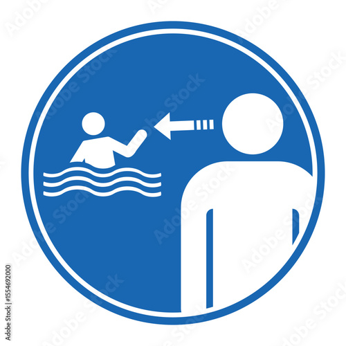 Supervising children warning sign. Children must be accompanied by an adult at all time sign with blue background