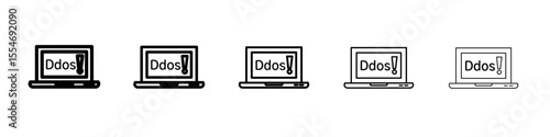 Ddos icon flat simple outline logo