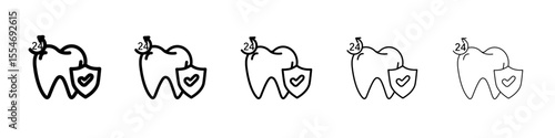 Dental Protection for 24 Hours icon flat simple outline logo