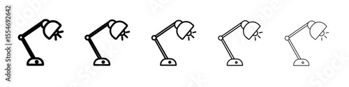 Desk lamp icon flat simple outline logo