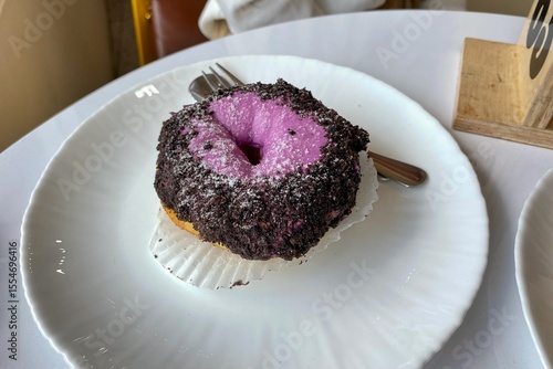 Wallpaper Mural chocolate cake on a plate with cherries Torontodigital.ca