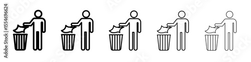 Do not litter icon flat simple outline logo
