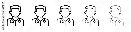 Doctor icon flat simple outline logo