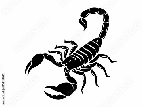 Clean Scorpion Icon With Raised Stinger Tail Black Silh Vector Art