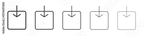 Download icon flat simple outline logo