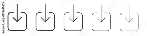 Download icon flat simple outline logo