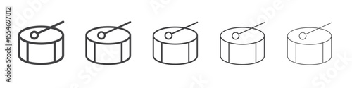 Drum icon flat simple outline logo
