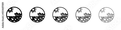 Drought icon flat simple outline logo