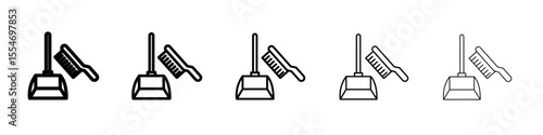Dustpan icon flat simple outline logo