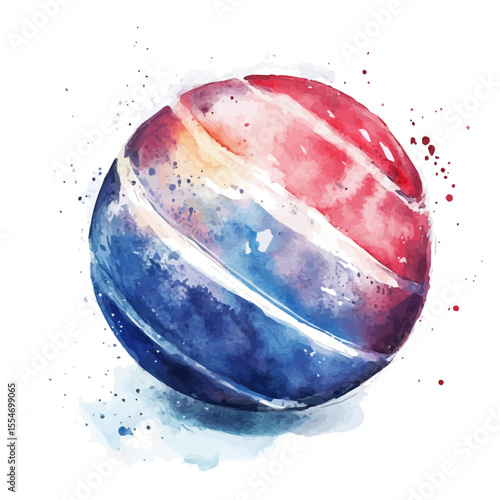watercolor vector of Hockey Ball, isolated on a white background.