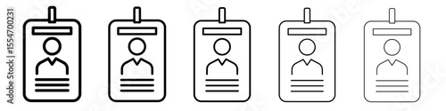 Employee id card icon flat simple outline logo
