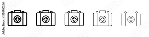 Emergency kit icon flat simple outline logo