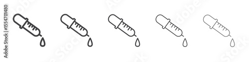 Eye dropper icon flat simple outline logo
