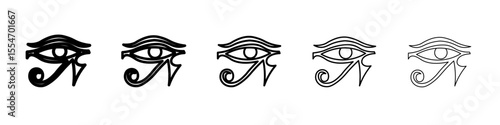 Eye of Horus Egypt Deity icon flat simple outline logo