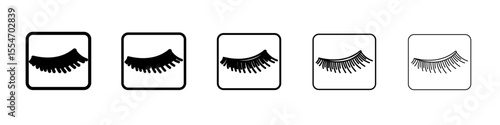 False eyelashes icon flat simple outline logo
