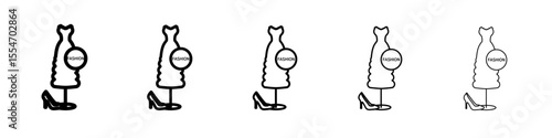 Fashion boutique icon flat simple outline logo