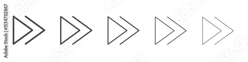 Fast forward icon flat simple outline logo