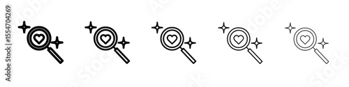 Find Love icon flat simple outline logo