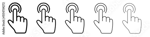 finger tap icon flat simple outline logo