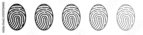 Fingerprint Icon flat simple outline logo