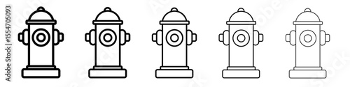 Fire hydrant icon flat simple outline logo
