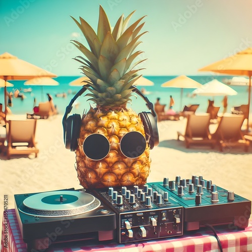 pineapple party in summer vacation vibe