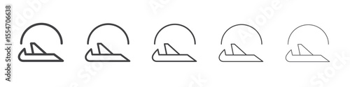 Flight airflow icon flat simple outline logo