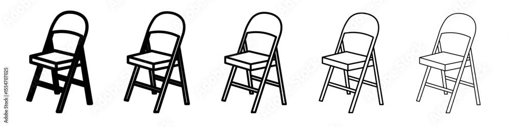 Ταπετσαρία folding chair icon flat simple outline logo