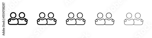 Friends icon flat simple outline logo