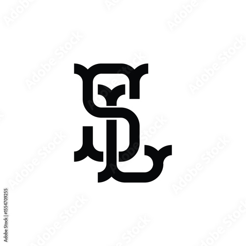 SL monogram logo design letter text name symbol monochrome logotype alphabet character simple logo