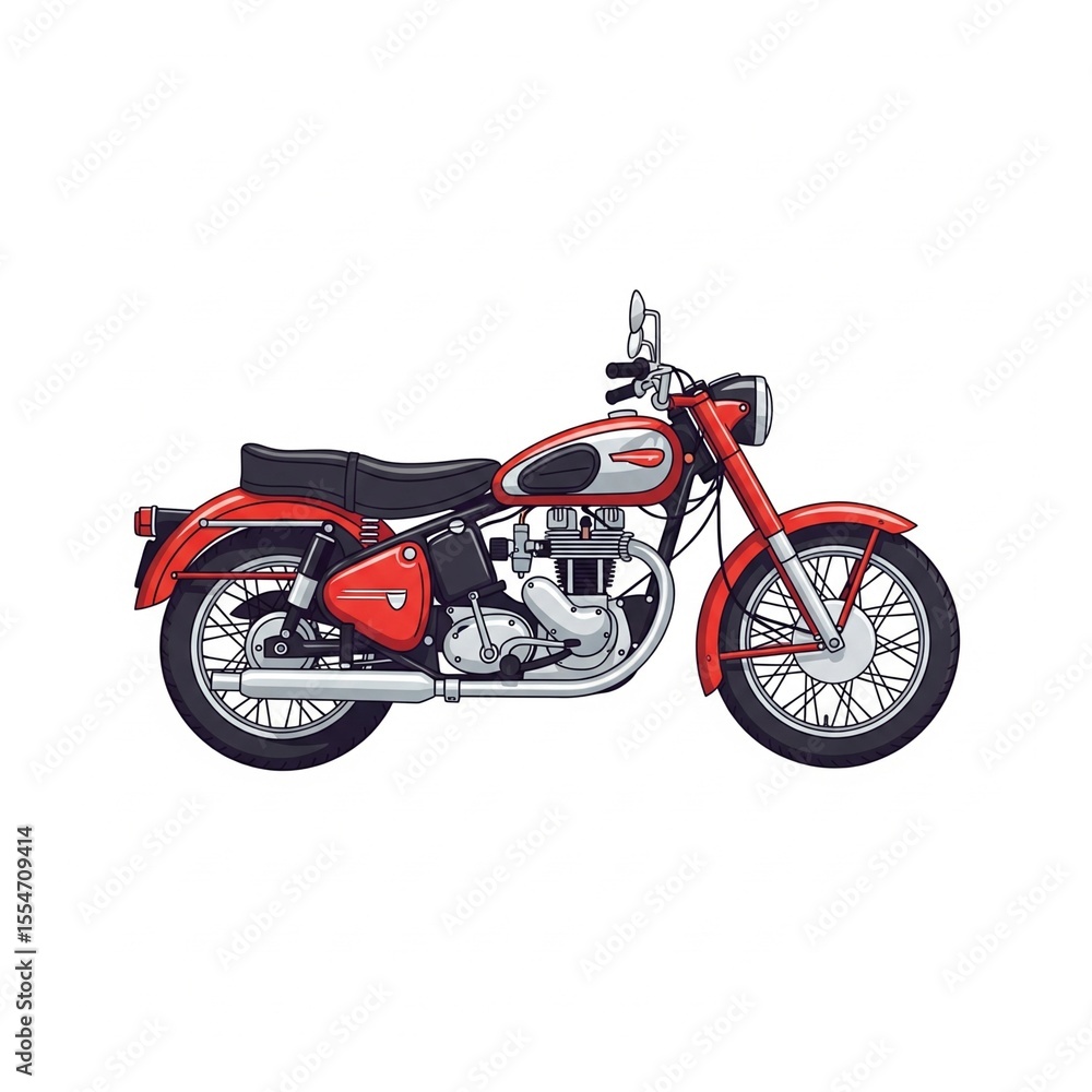 Fototapeta premium red motorcycle on white background
