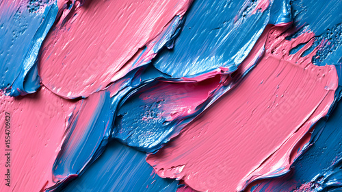 Pink and Blue Acrylic Paint Texture Abstract Art Swirls