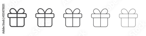 Gift icon flat simple outline logo
