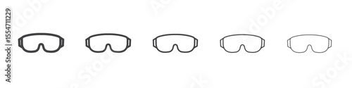 Glasses icon flat simple outline logo