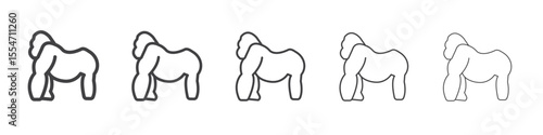 Gorilla icon flat simple outline logo
