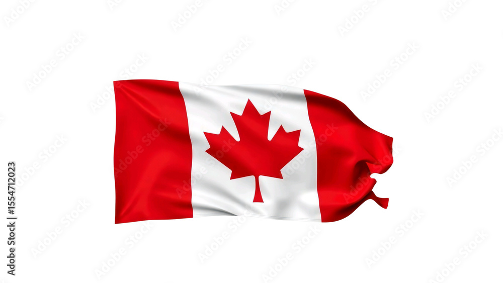 Canadian Flag Waving High-Resolution Image of the Maple Leaf Canadian Flag Waving High-Resolution Image of the Maple Leaf