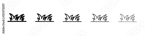 Grass icon flat simple outline logo