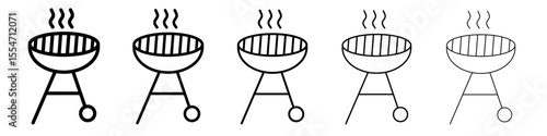 Grill icon flat simple outline logo