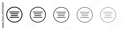 Hamburger menu icon flat simple outline logo